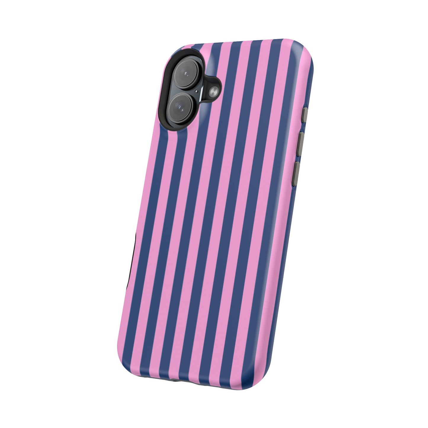 Summer Stripes Case in Dark Blue + Poppy Pink