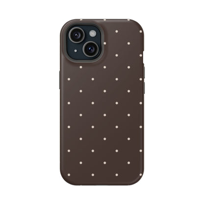 Polka Pop Case in Espresso Brown + Off White