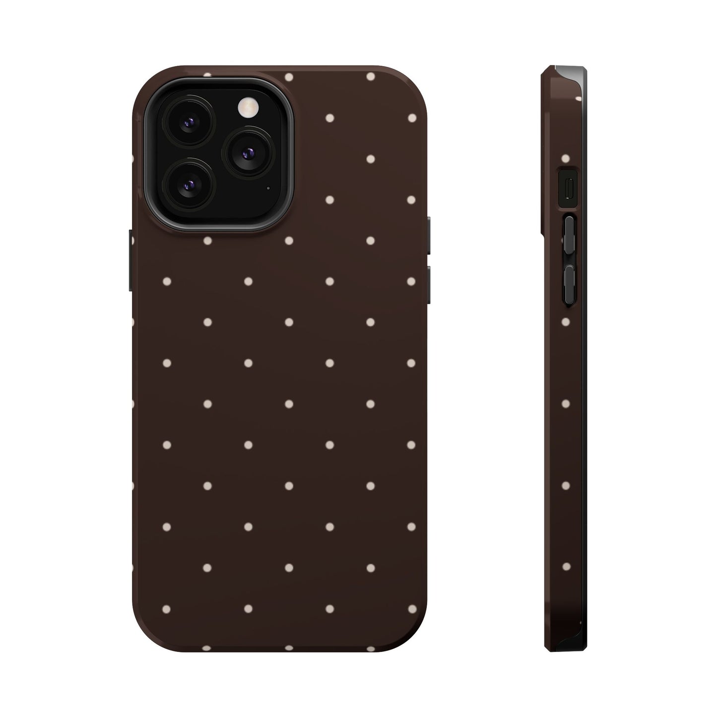 Polka Pop Case in Espresso Brown + Off White