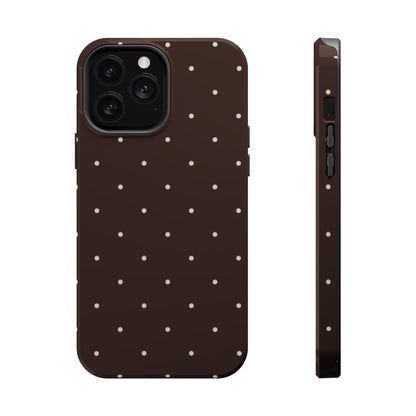 Polka Pop Case in Espresso Brown + Off White