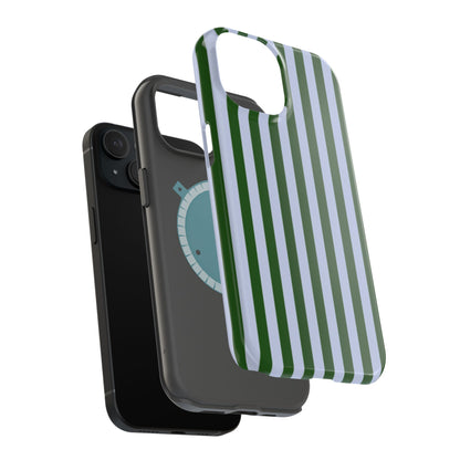 Summer Stripes Case in Forest Green + Baby Blue