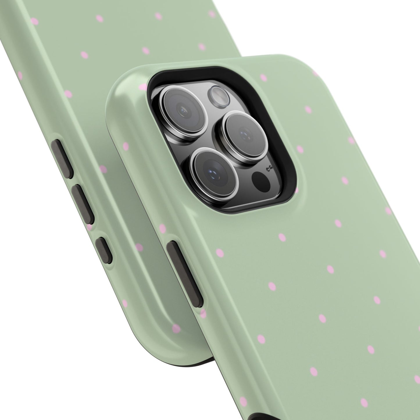 Polka Pop Case in Mint Green + Princess Pink