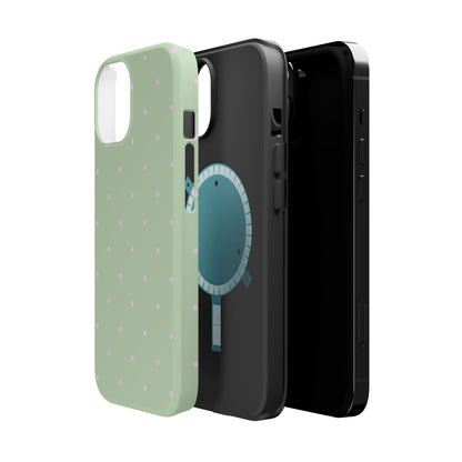 Polka Pop Case in Mint Green + Princess Pink