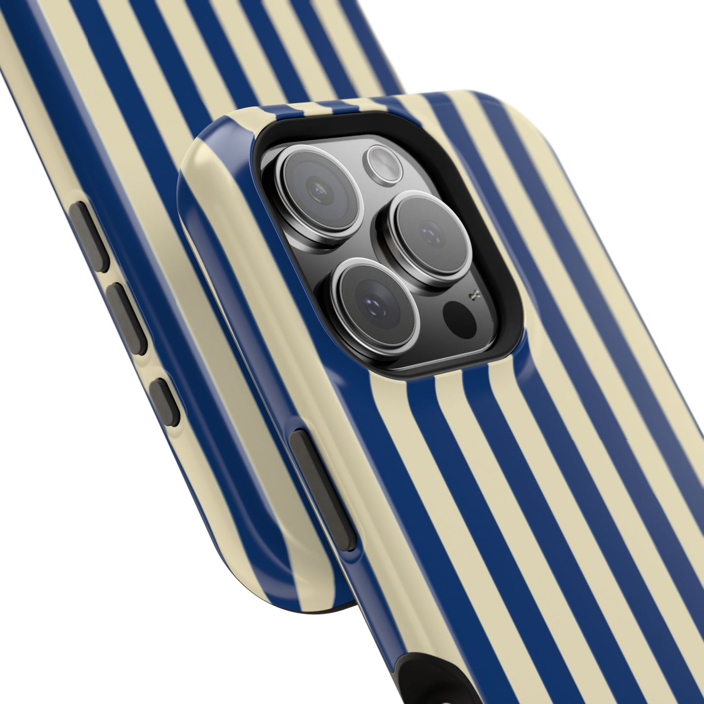 Summer Stripes Case in Butter Yellow + Dark Blue