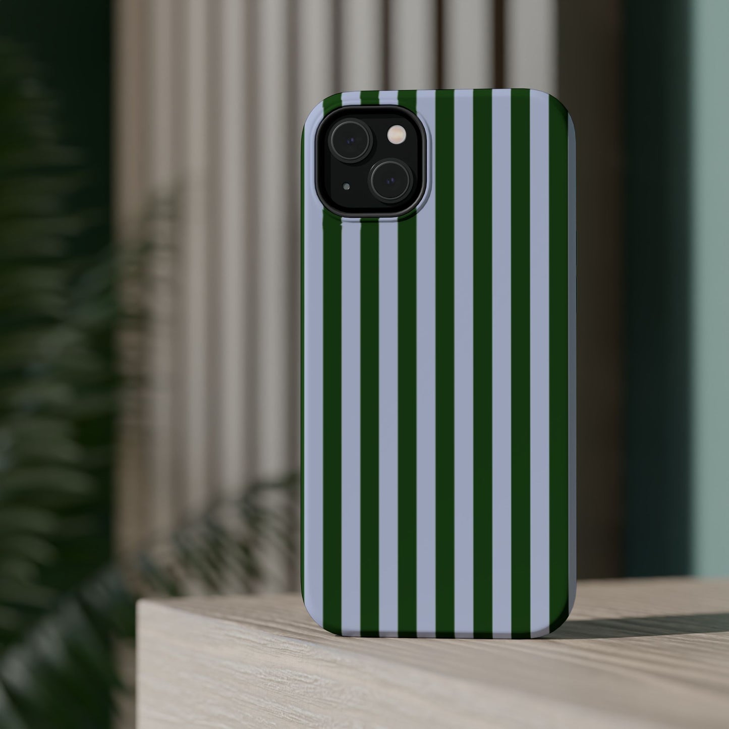 Summer Stripes Case in Forest Green + Baby Blue