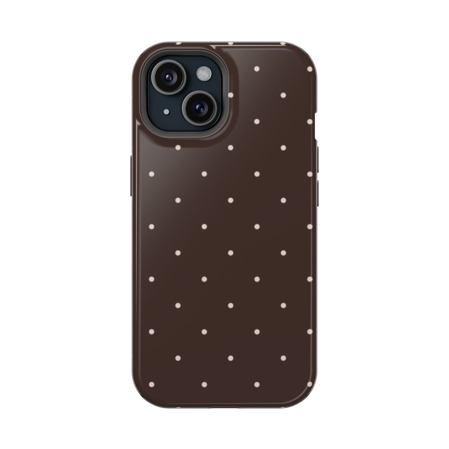 Polka Pop Case in Espresso Brown + Off White