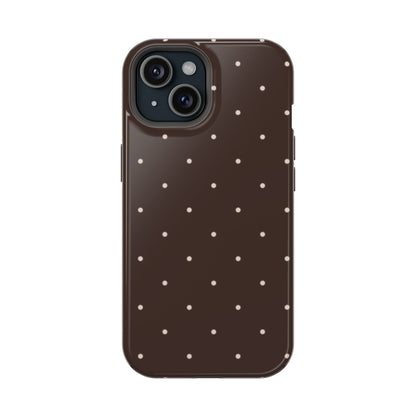 Polka Pop Case in Espresso Brown + Off White