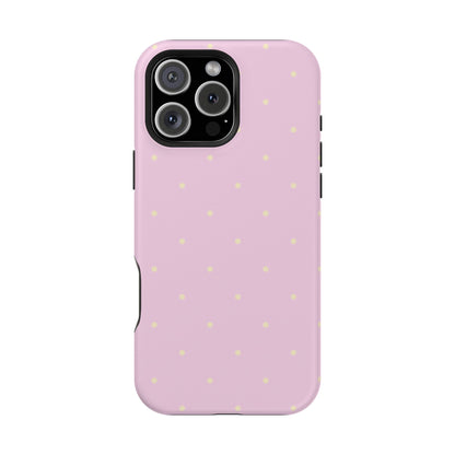 Polka Pop Case in Soft Pink + Butter Yellow