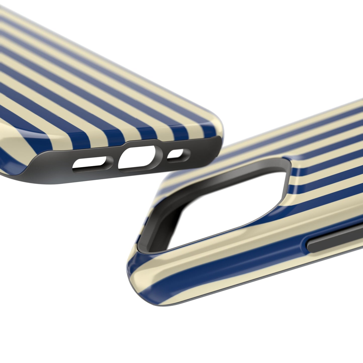 Summer Stripes Case in Butter Yellow + Dark Blue