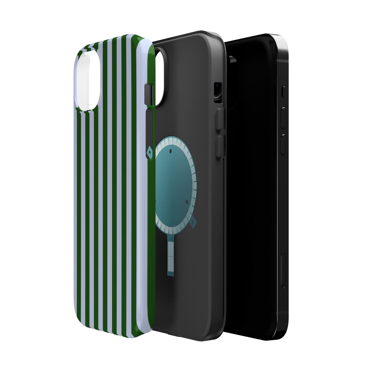 Summer Stripes Case in Forest Green + Baby Blue