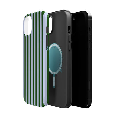 Summer Stripes Case in Forest Green + Baby Blue