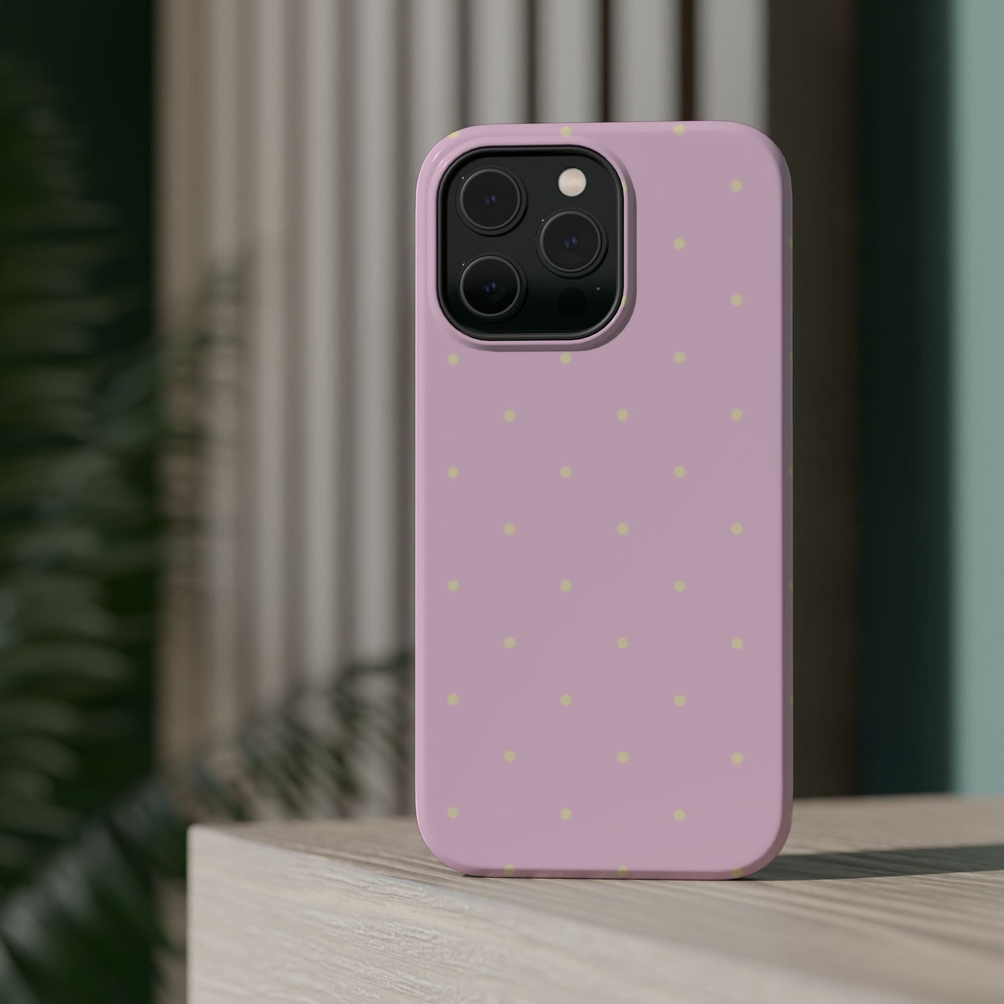 Polka Pop Case in Soft Pink + Butter Yellow