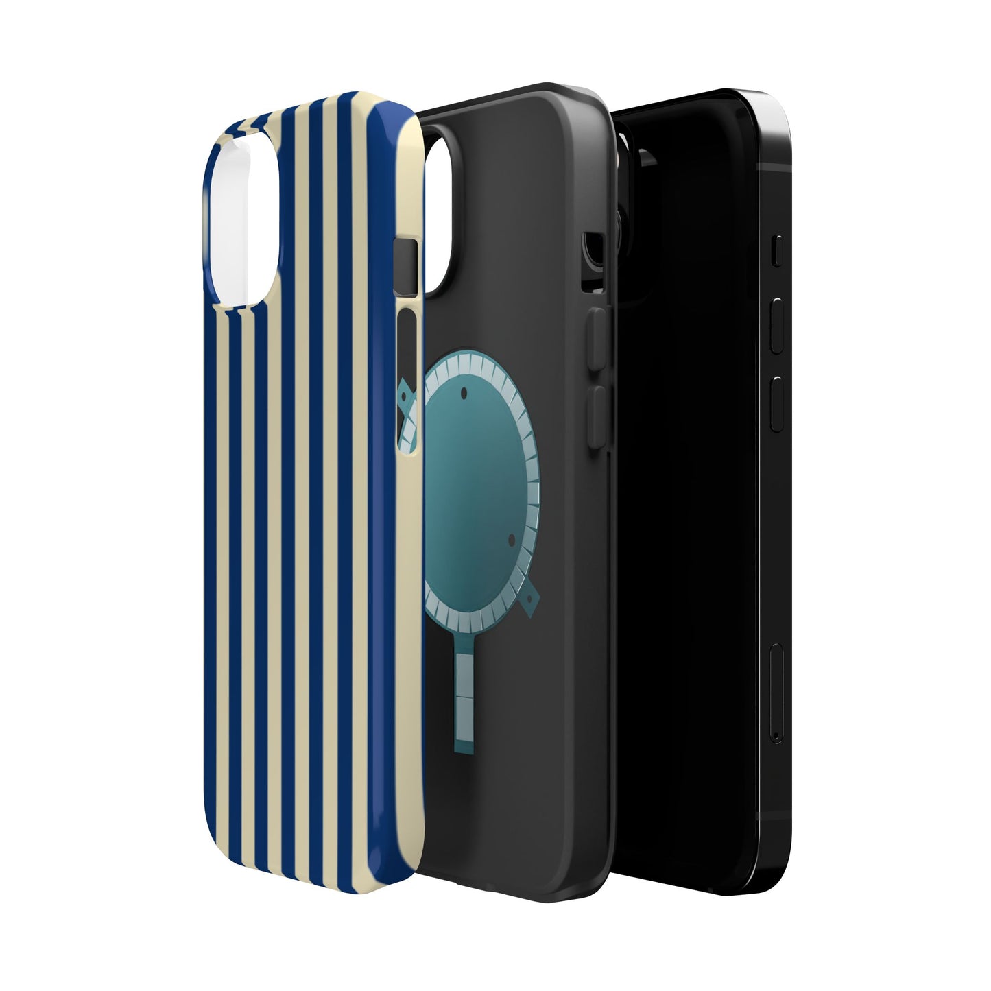 Summer Stripes Case in Butter Yellow + Dark Blue