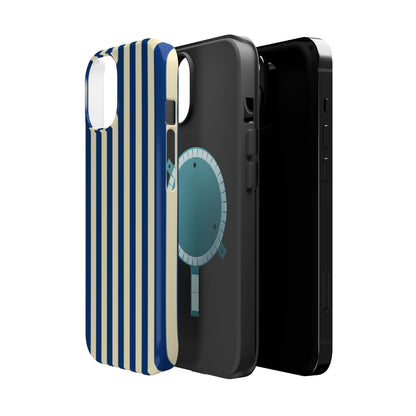 Summer Stripes Case in Butter Yellow + Dark Blue
