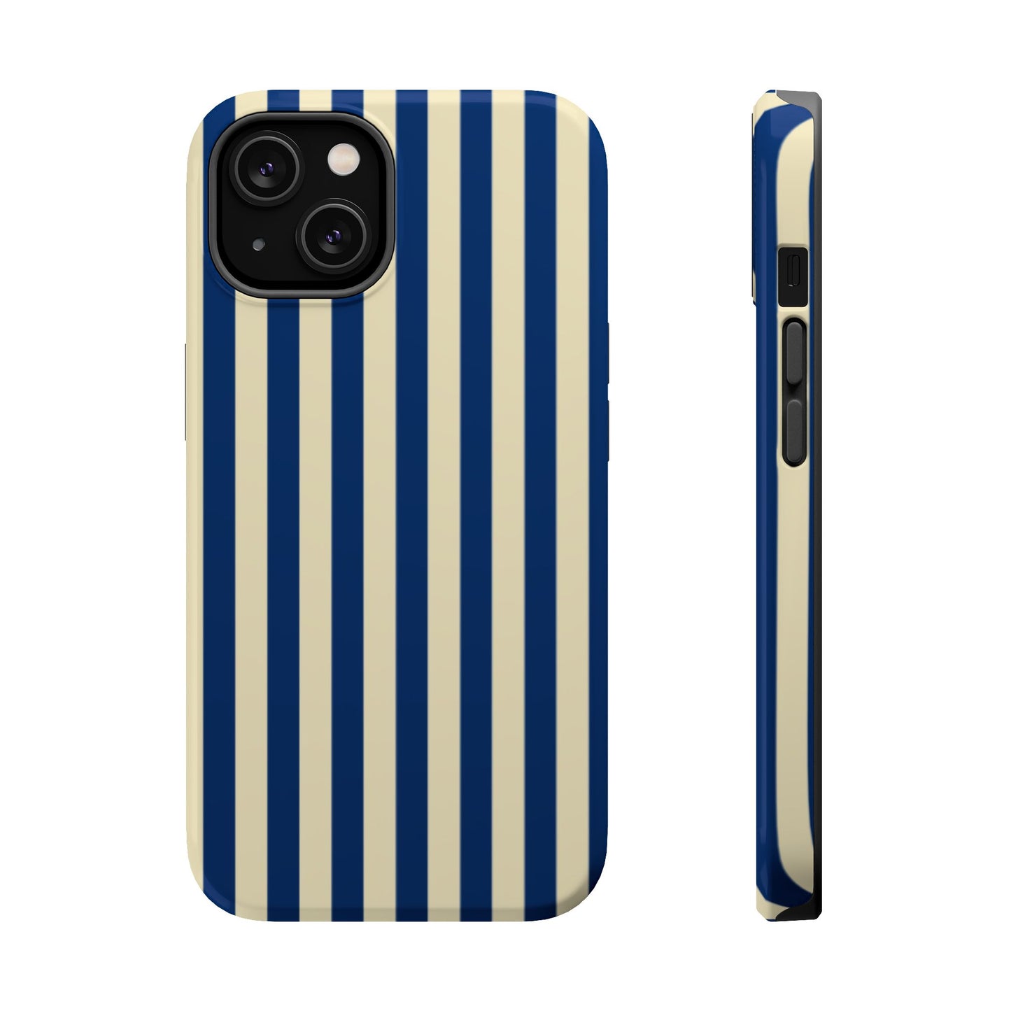 Summer Stripes Case in Butter Yellow + Dark Blue
