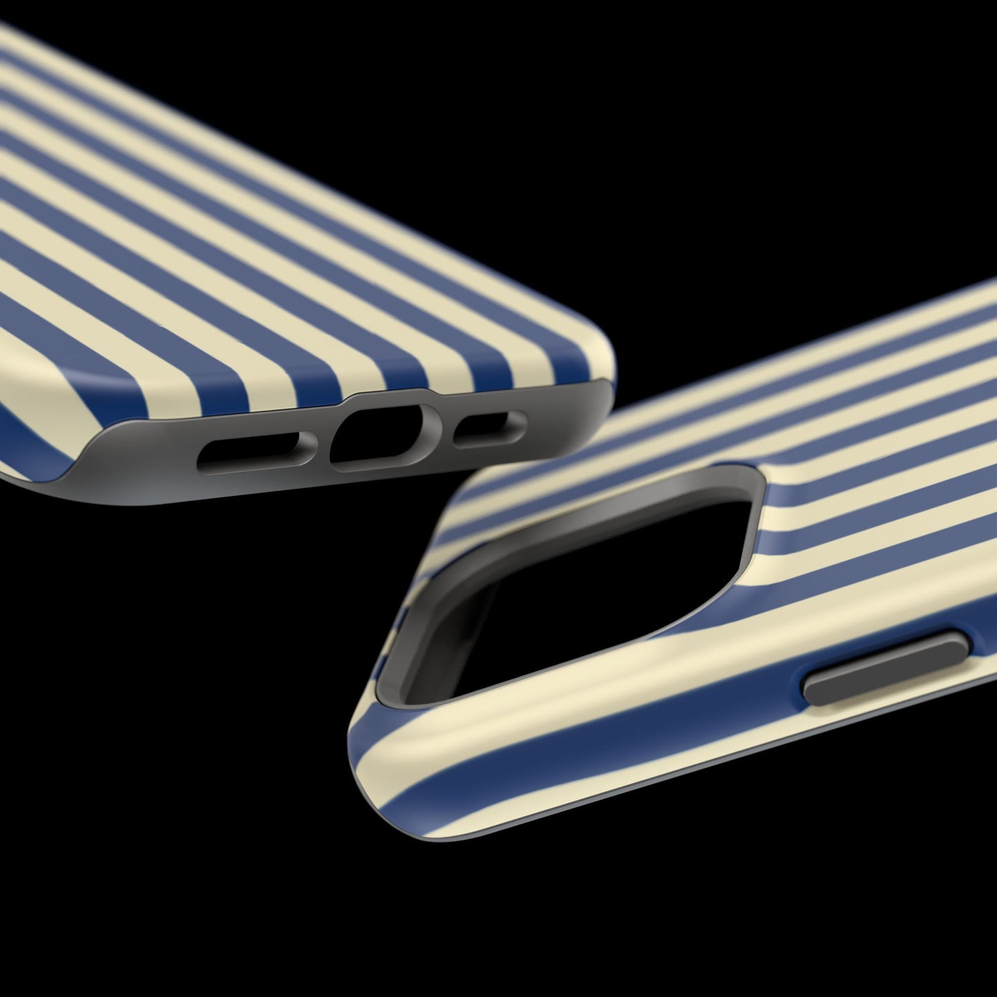 Summer Stripes Case in Butter Yellow + Dark Blue