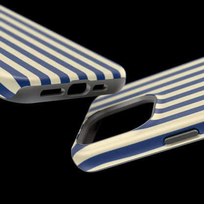Summer Stripes Case in Butter Yellow + Dark Blue