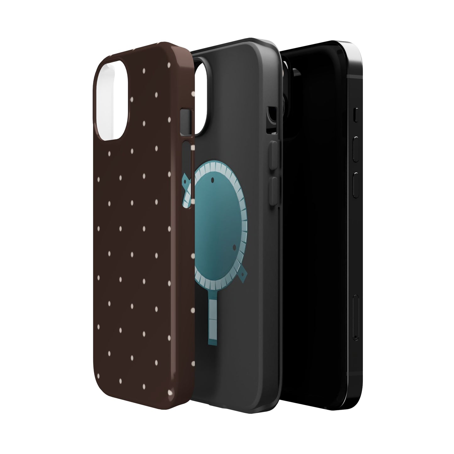 Polka Pop Case in Espresso Brown + Off White