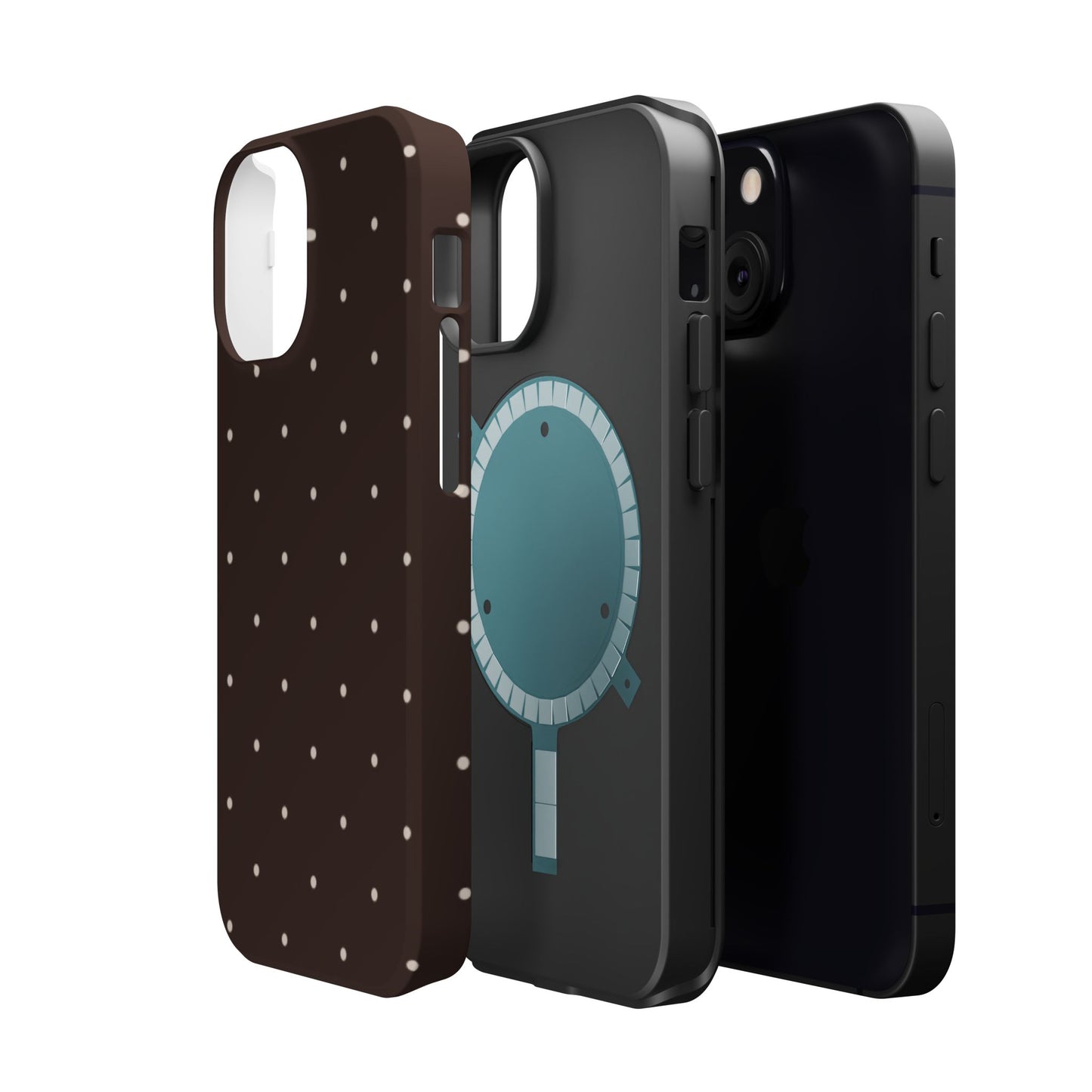 Polka Pop Case in Espresso Brown + Off White