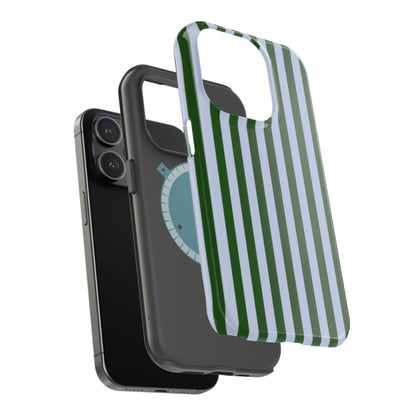 Summer Stripes Case in Forest Green + Baby Blue