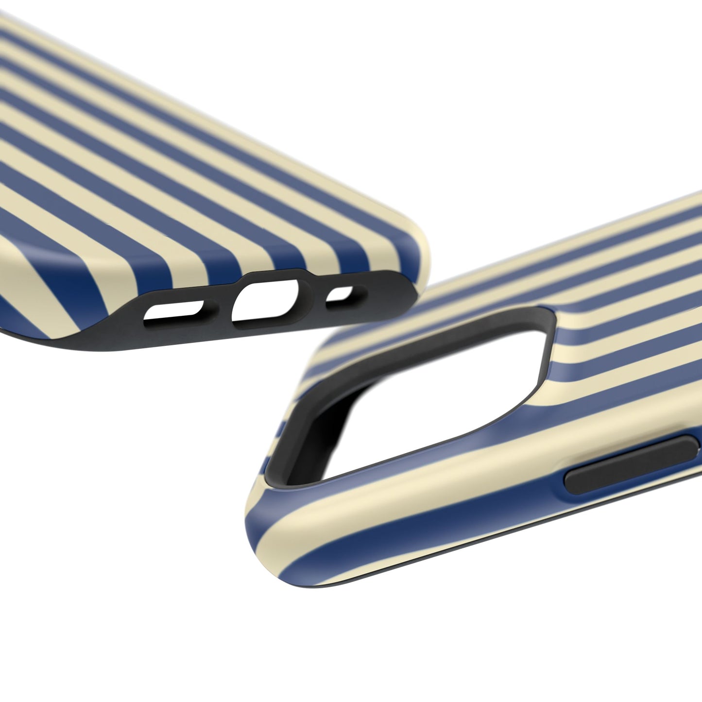 Summer Stripes Case in Butter Yellow + Dark Blue