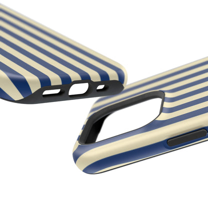 Summer Stripes Case in Butter Yellow + Dark Blue