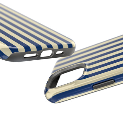 Summer Stripes Case in Butter Yellow + Dark Blue