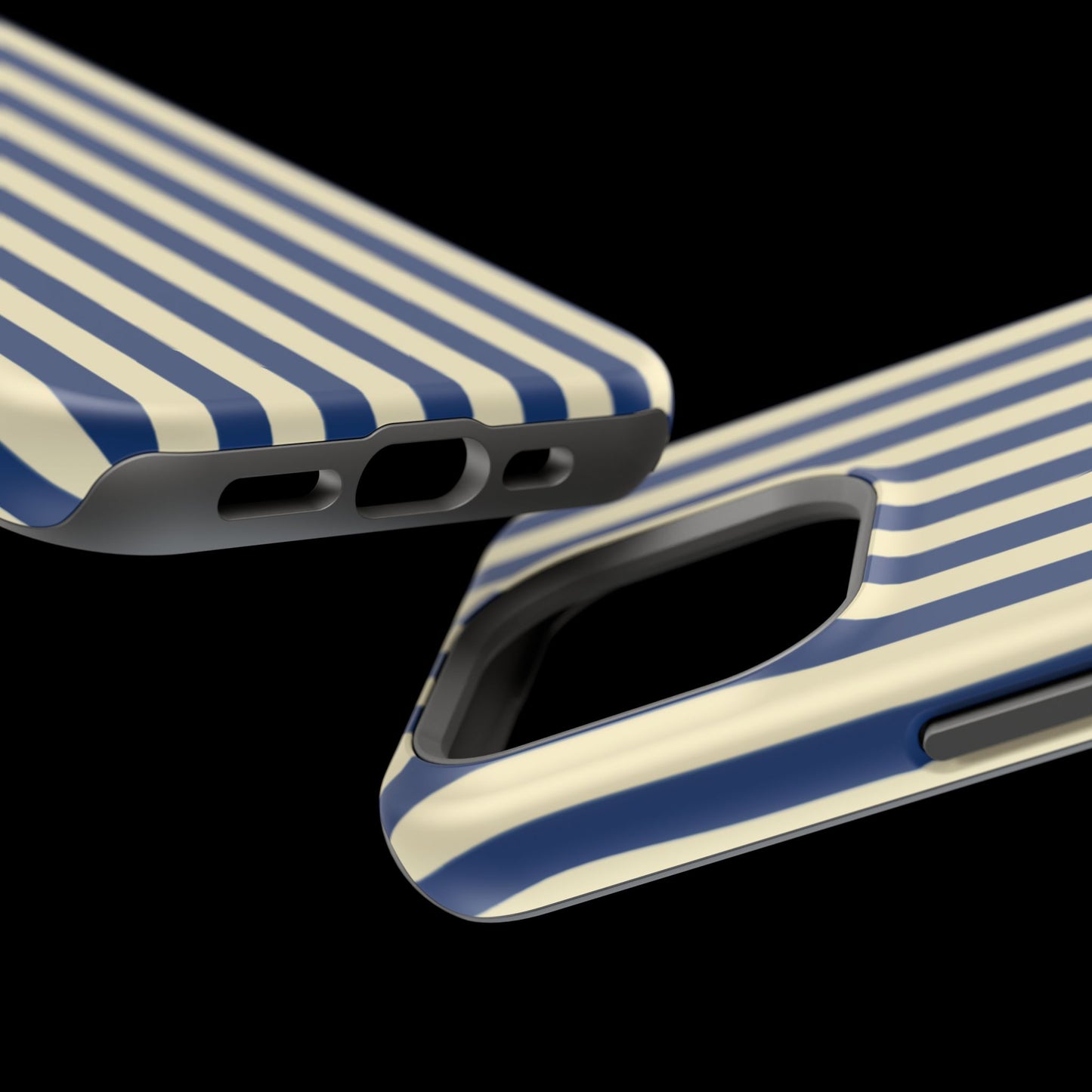 Summer Stripes Case in Butter Yellow + Dark Blue