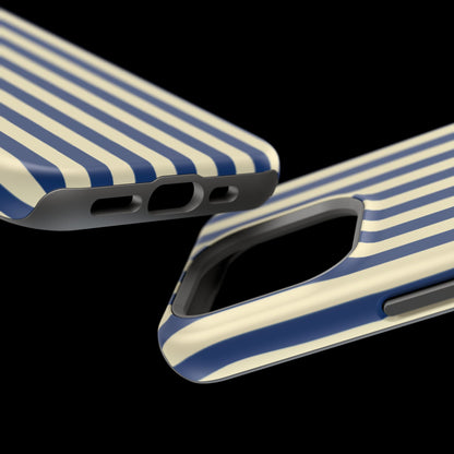 Summer Stripes Case in Butter Yellow + Dark Blue