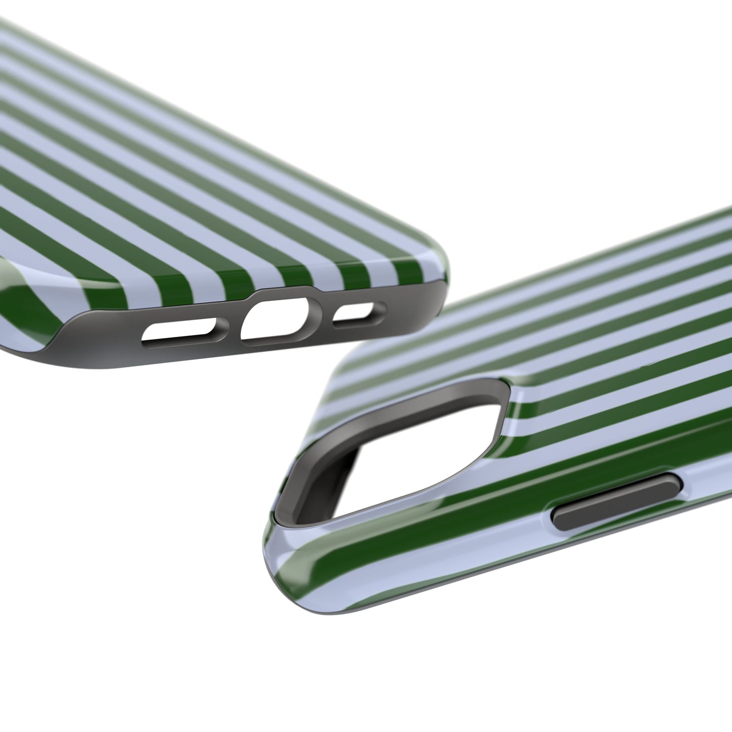 Summer Stripes Case in Forest Green + Baby Blue