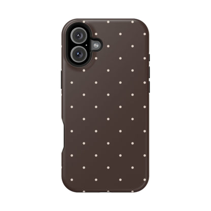 Polka Pop Case in Espresso Brown + Off White