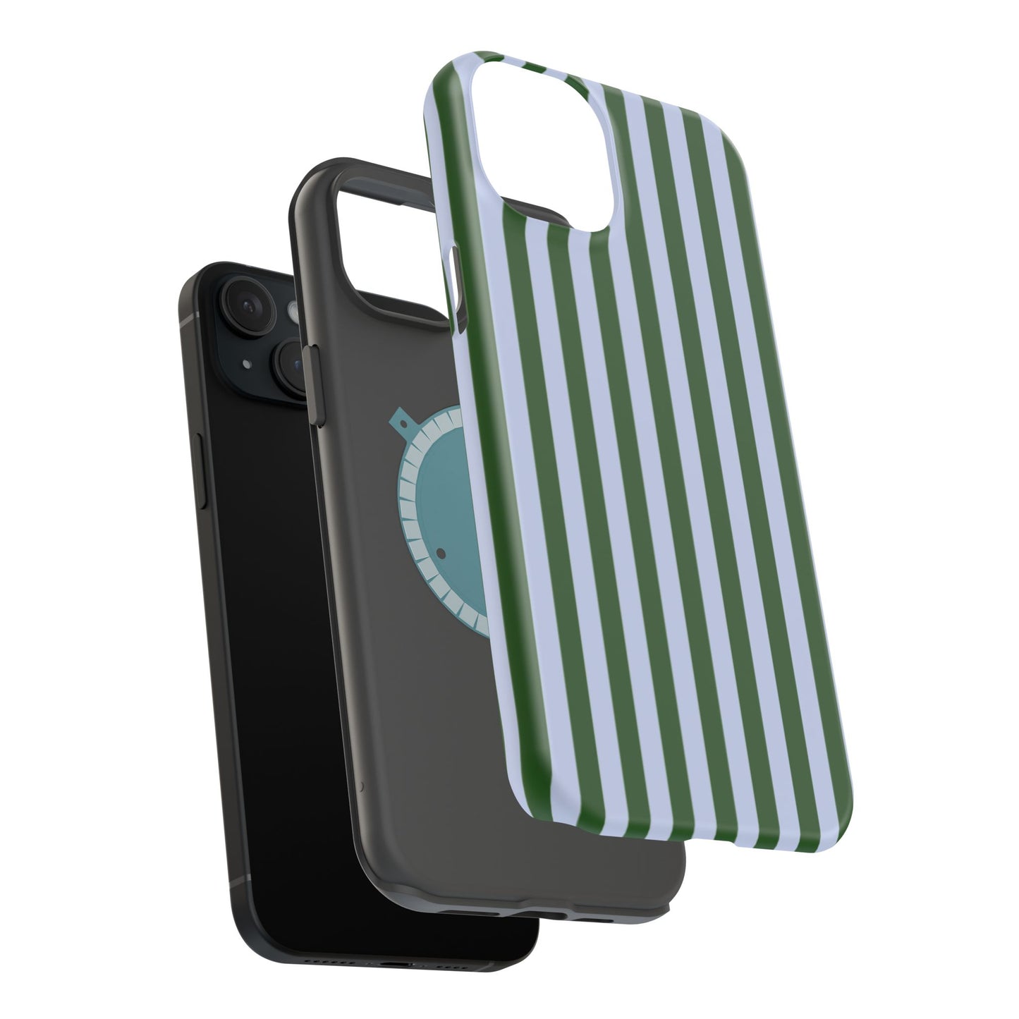 Summer Stripes Case in Forest Green + Baby Blue