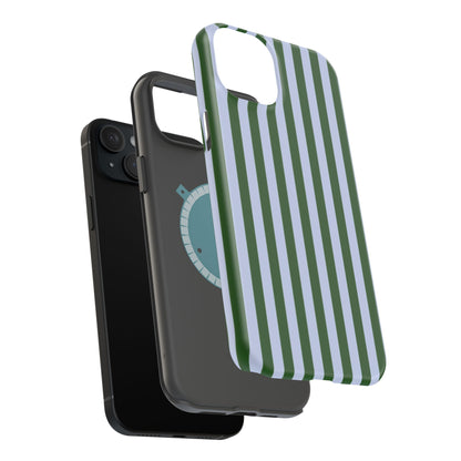 Summer Stripes Case in Forest Green + Baby Blue
