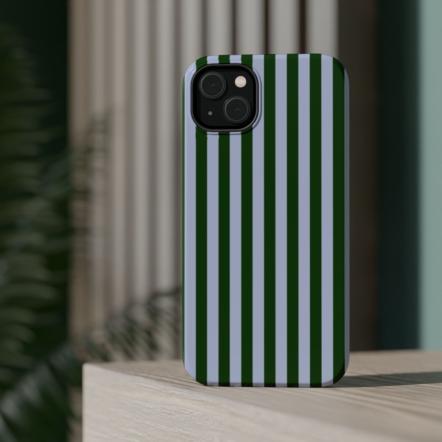 Summer Stripes Case in Forest Green + Baby Blue
