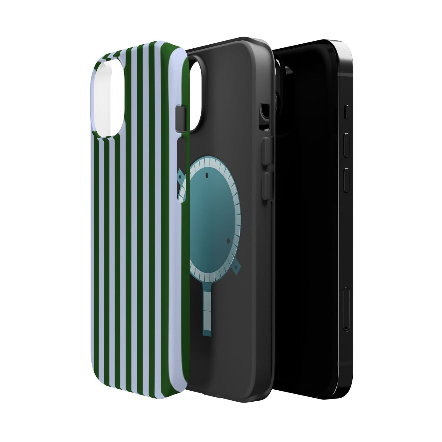 Summer Stripes Case in Forest Green + Baby Blue