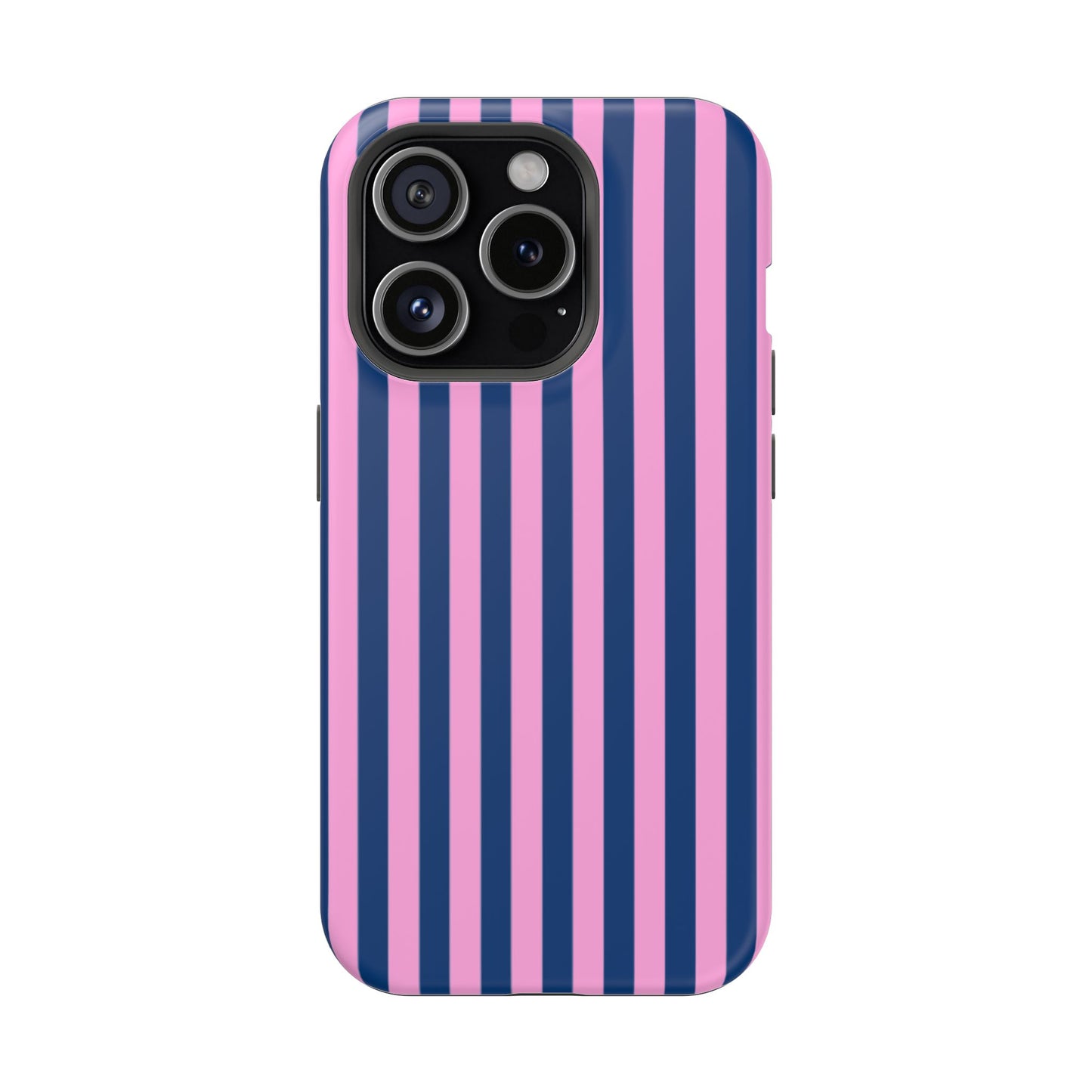 Summer Stripes Case in Dark Blue + Poppy Pink
