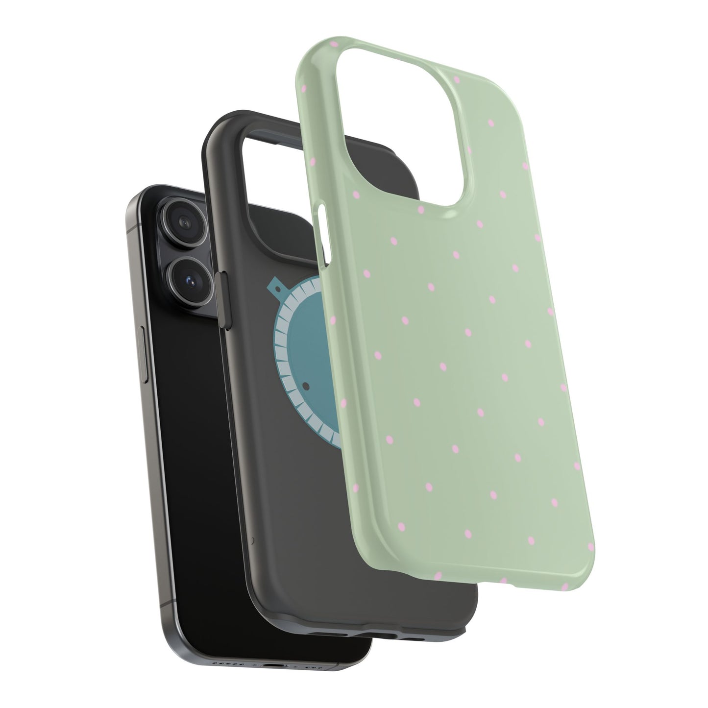 Polka Pop Case in Mint Green + Princess Pink