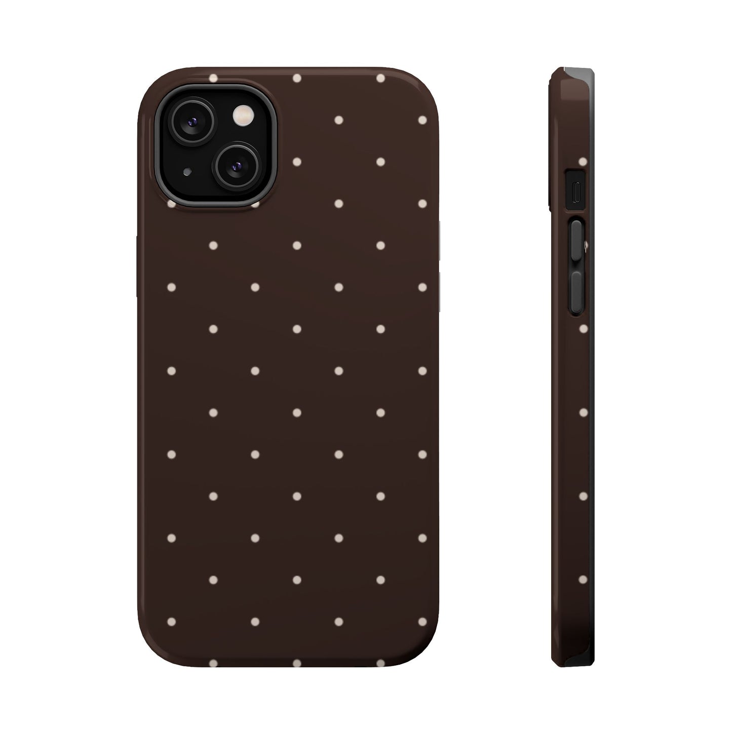 Polka Pop Case in Espresso Brown + Off White