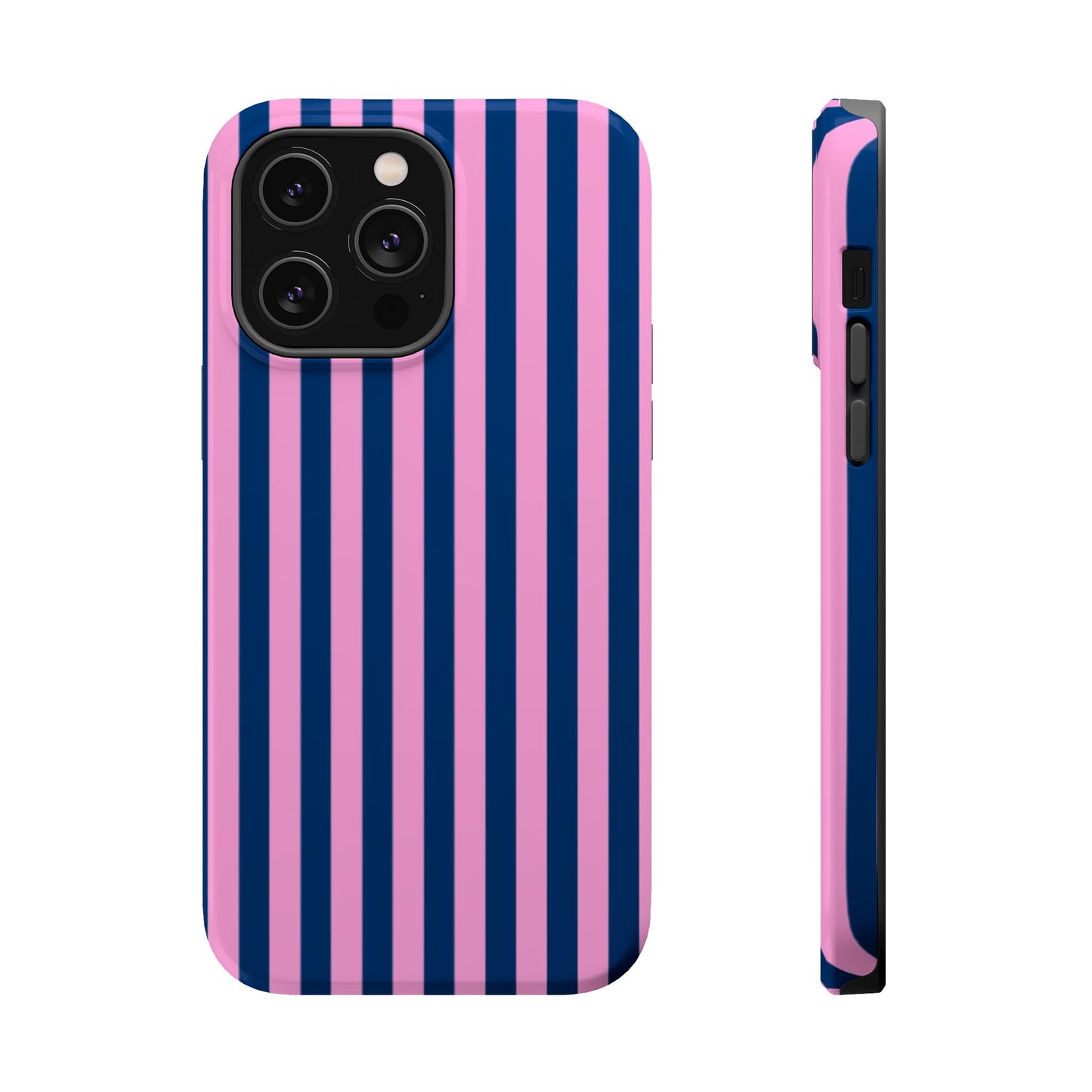 Summer Stripes Case in Dark Blue + Poppy Pink