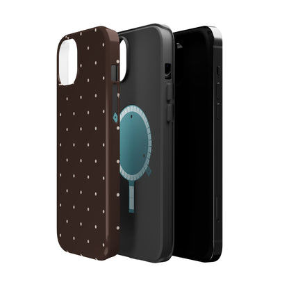 Polka Pop Case in Espresso Brown + Off White