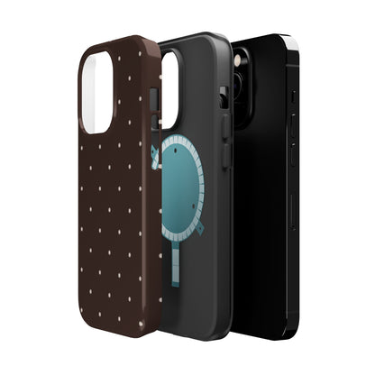 Polka Pop Case in Espresso Brown + Off White