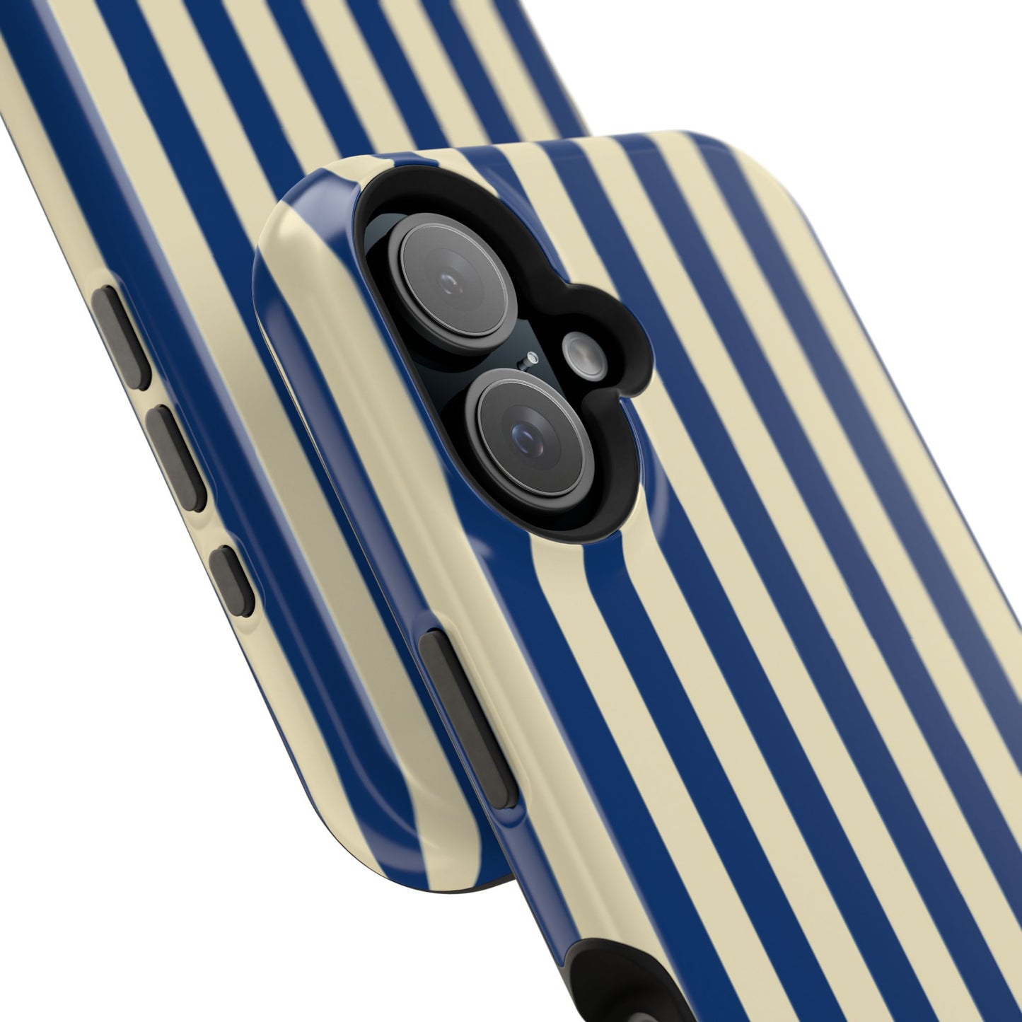 Summer Stripes Case in Butter Yellow + Dark Blue