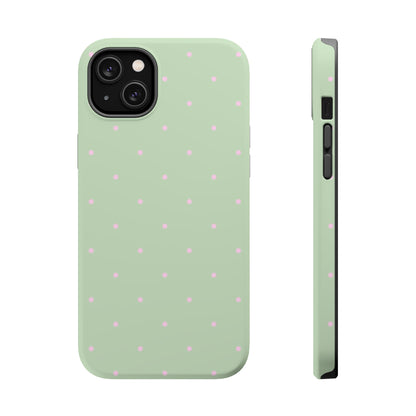 Polka Pop Case in Mint Green + Princess Pink