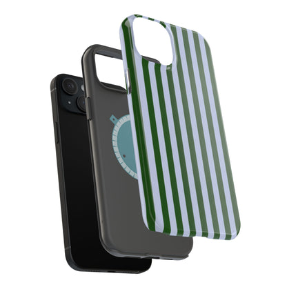 Summer Stripes Case in Forest Green + Baby Blue