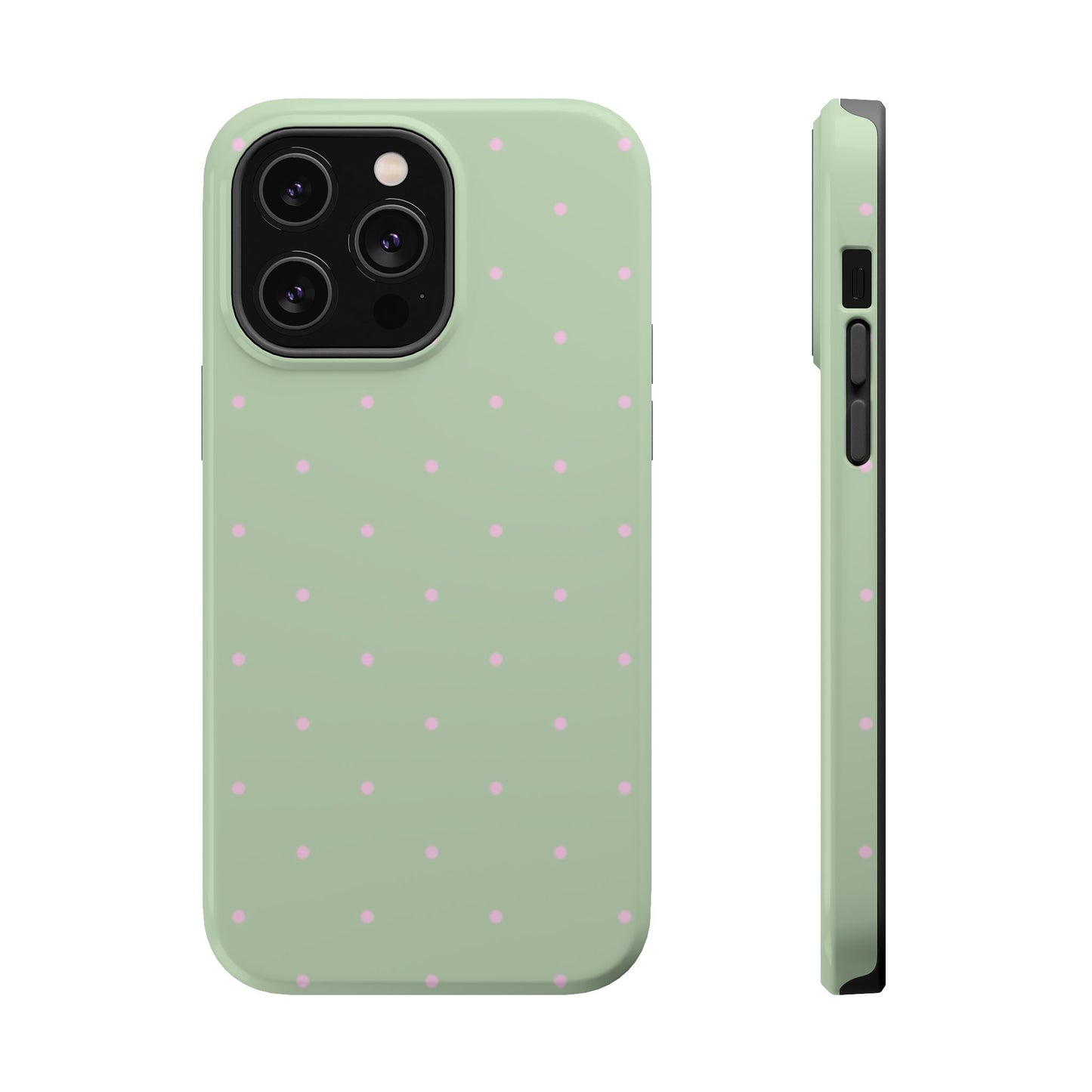 Polka Pop Case in Mint Green + Princess Pink