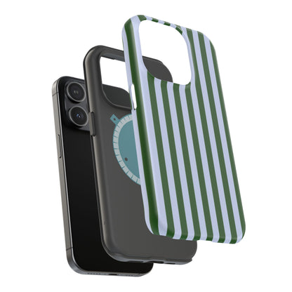 Summer Stripes Case in Forest Green + Baby Blue