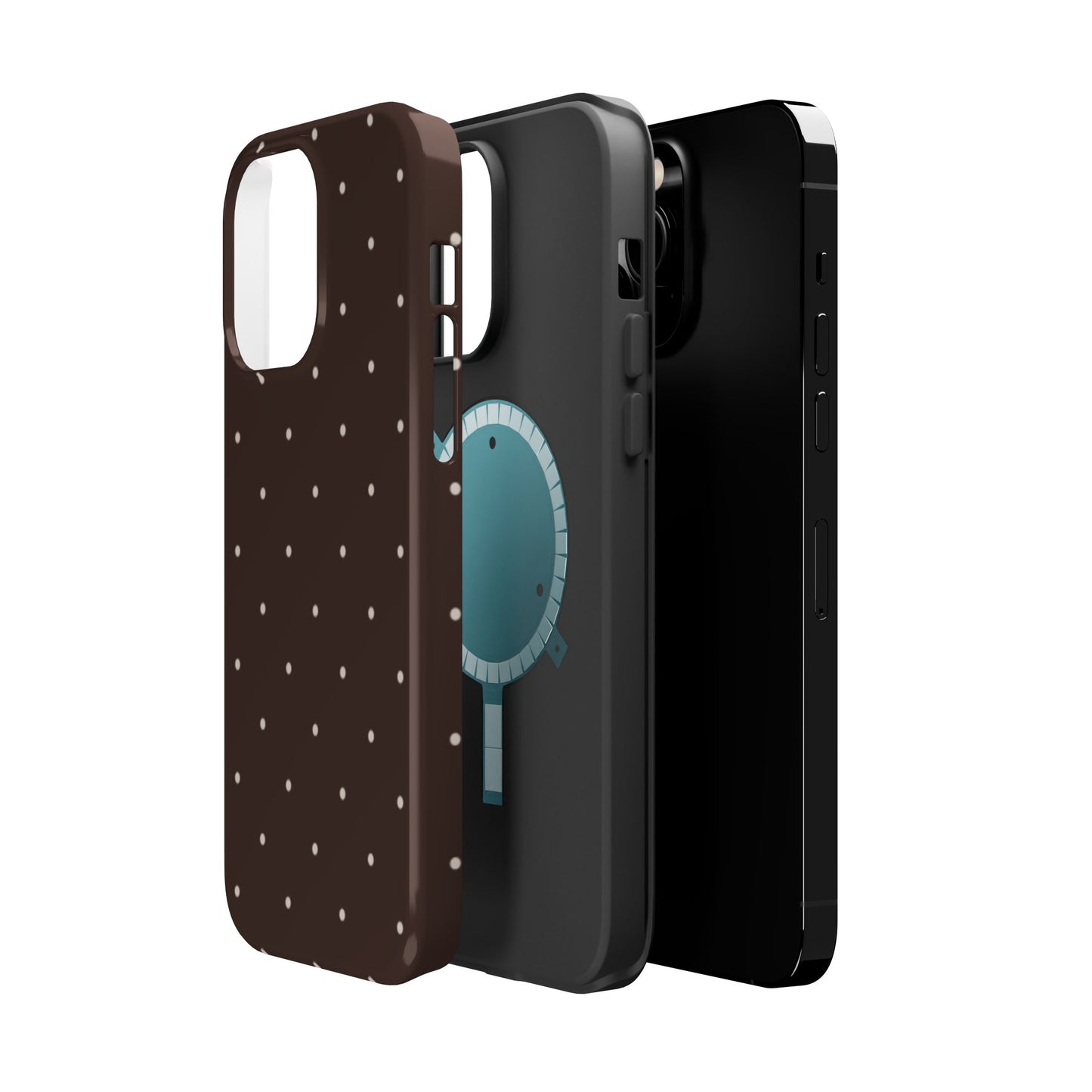 Polka Pop Case in Espresso Brown + Off White