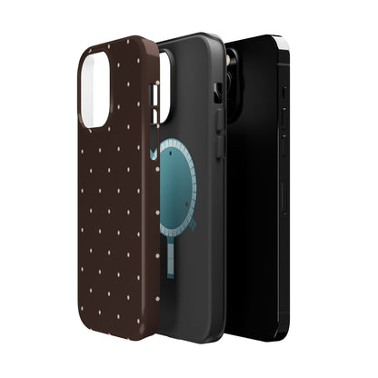 Polka Pop Case in Espresso Brown + Off White
