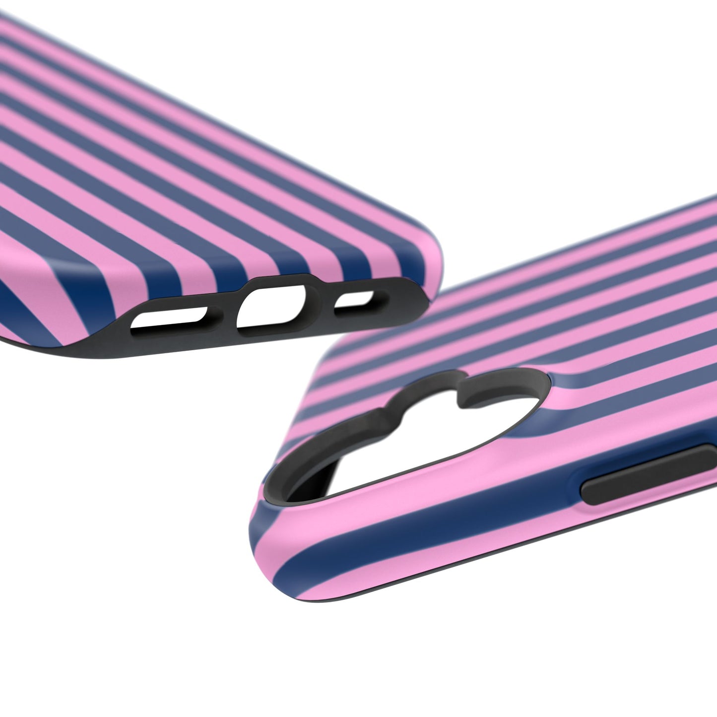 Summer Stripes Case in Dark Blue + Poppy Pink