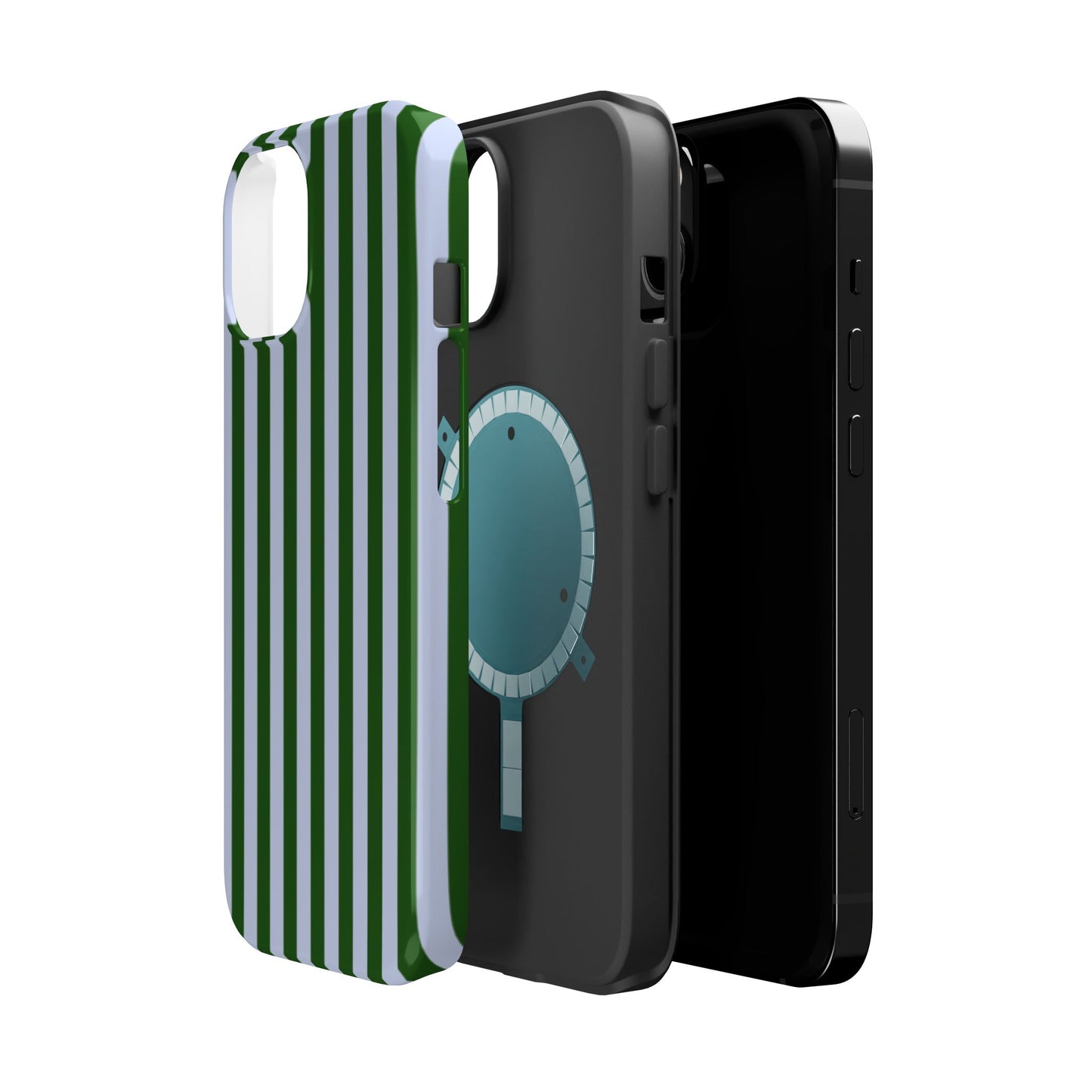 Summer Stripes Case in Forest Green + Baby Blue